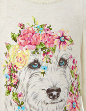 Dog Print Top in Organic Cotton, Ivory (IVORY), large