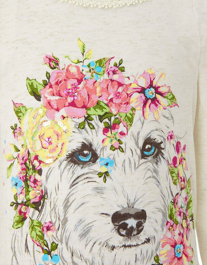 Dog Print Top in Organic Cotton, Ivory (IVORY), large