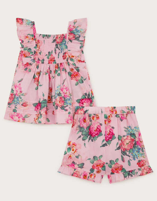 Baby Vintage Floral Top and Shorts Set, Pink (PINK), large