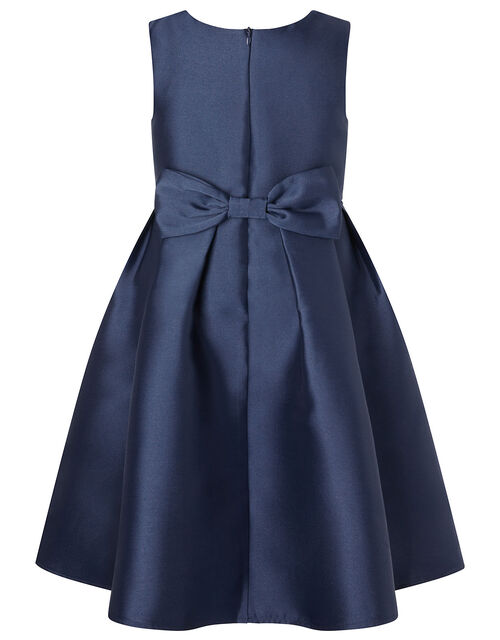 Corsage Belt Hi-Low Dress, Blue (NAVY), large