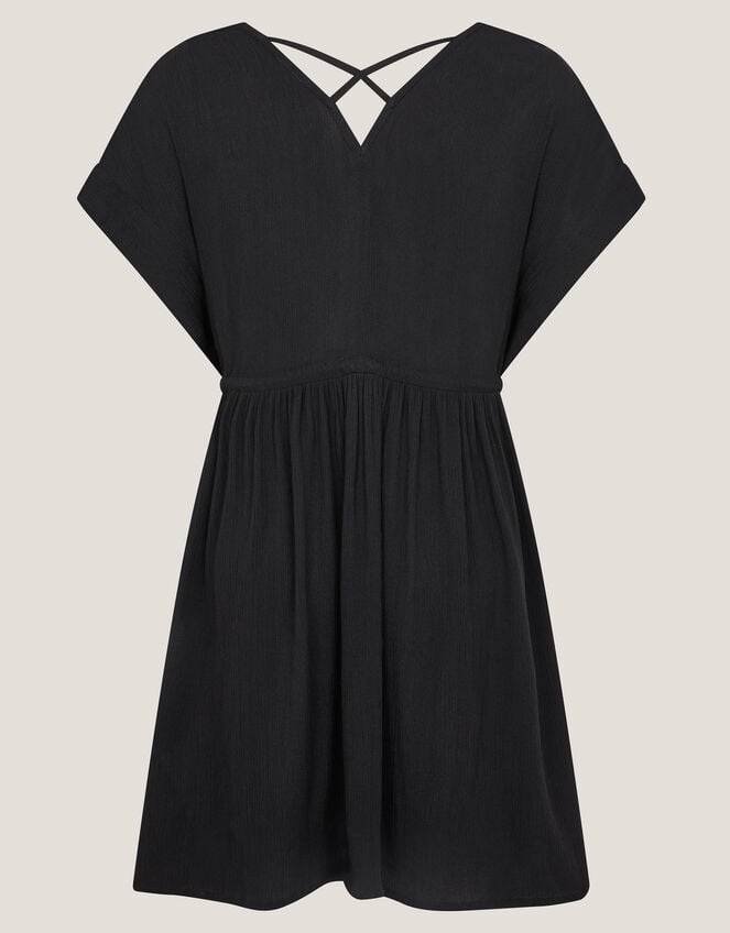 Crochet Kaftan Dress, Black (BLACK), large