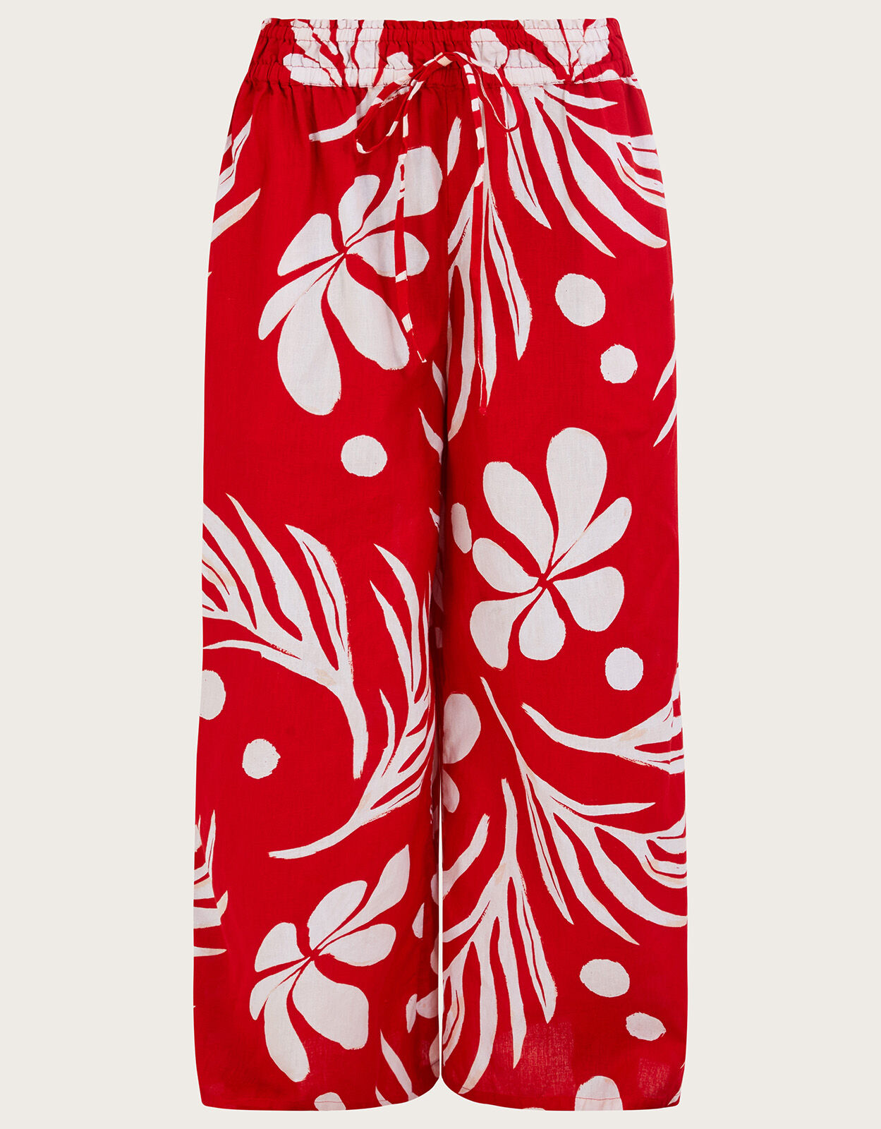 Palm print wide leg trousers top