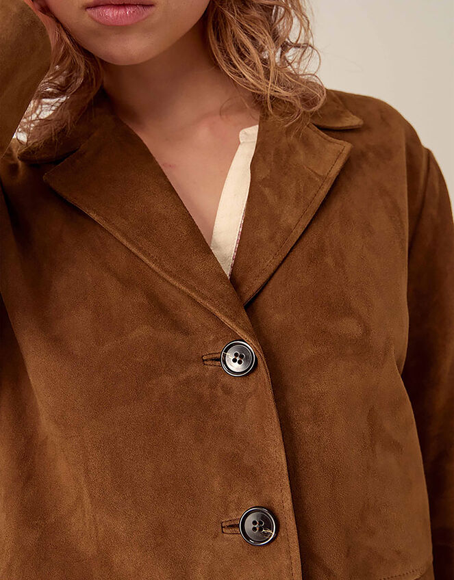 East Reggie Chestnut Brown Suede Jacket, Brown (BROWN), large
