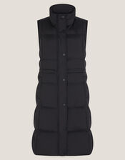 Nelly Long Padded Gilet, Black (BLACK), large