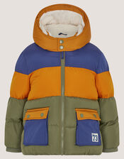 Water-Resistant Colourblock Puffer Jacket, Multi (MULTI), large