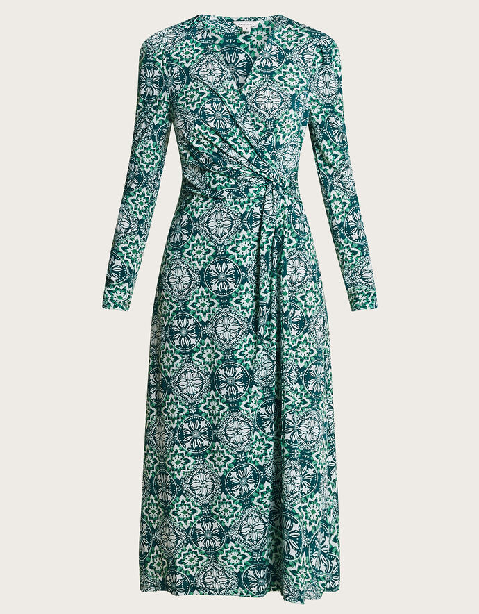 Upcycled Seattle Wrap Dress - Green main image 1