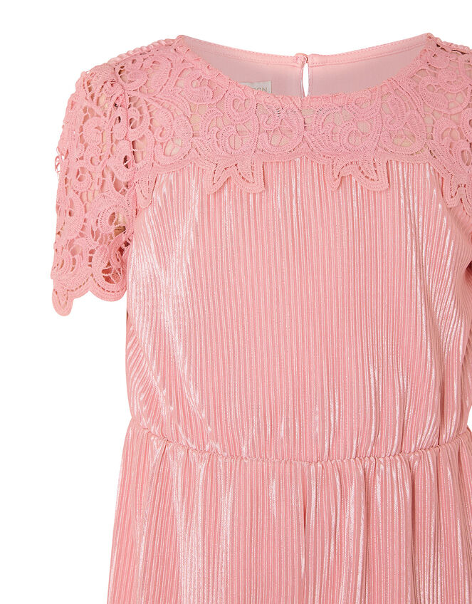 Lace Yoke Plisse Jumsuit, Pink (PINK), large