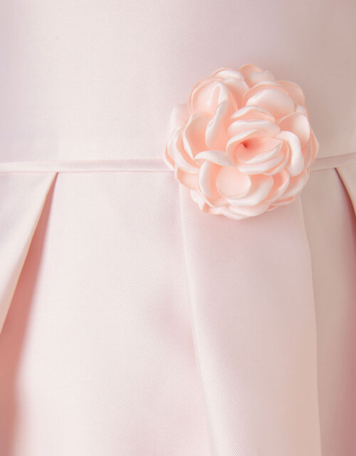Corsage Belt Hi-Low Dress, Pink (DUSKY PINK), large