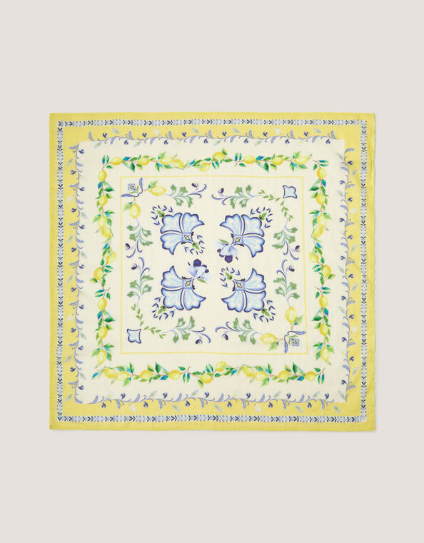 Charli Lemon Square Cotton Scarf, , large