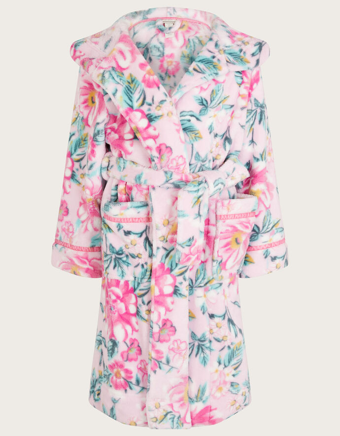 SuperSoft Floral Dressing Gown Pink