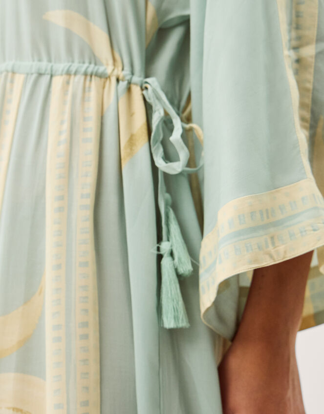 Tashie Sun Print Midi Beach Dress, Blue (AQUA), large