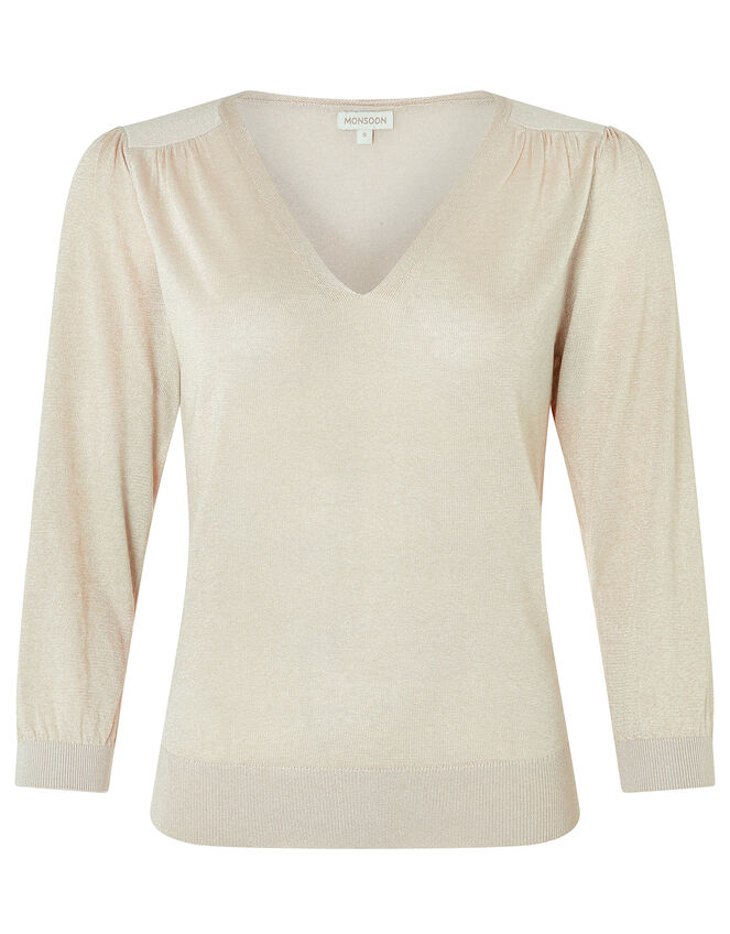 Sara Lightweight Knit Jumper, Gold (GOLD), large