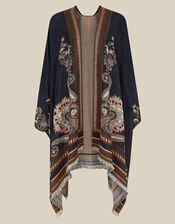 Crissy Jacquard Poncho, , large