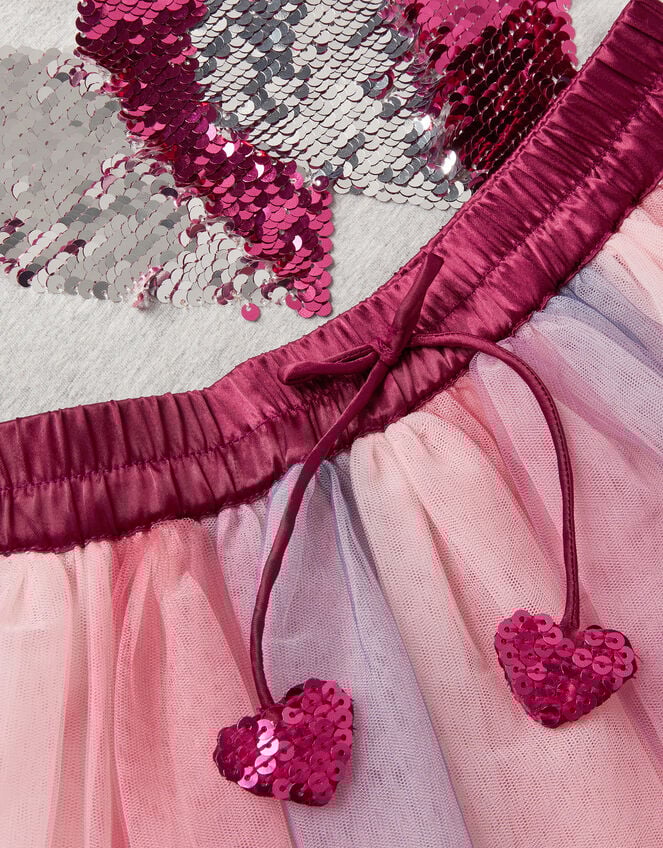 L'Amour Paris T-Shirt and Tulle Skirt Set, Grey (GREY), large