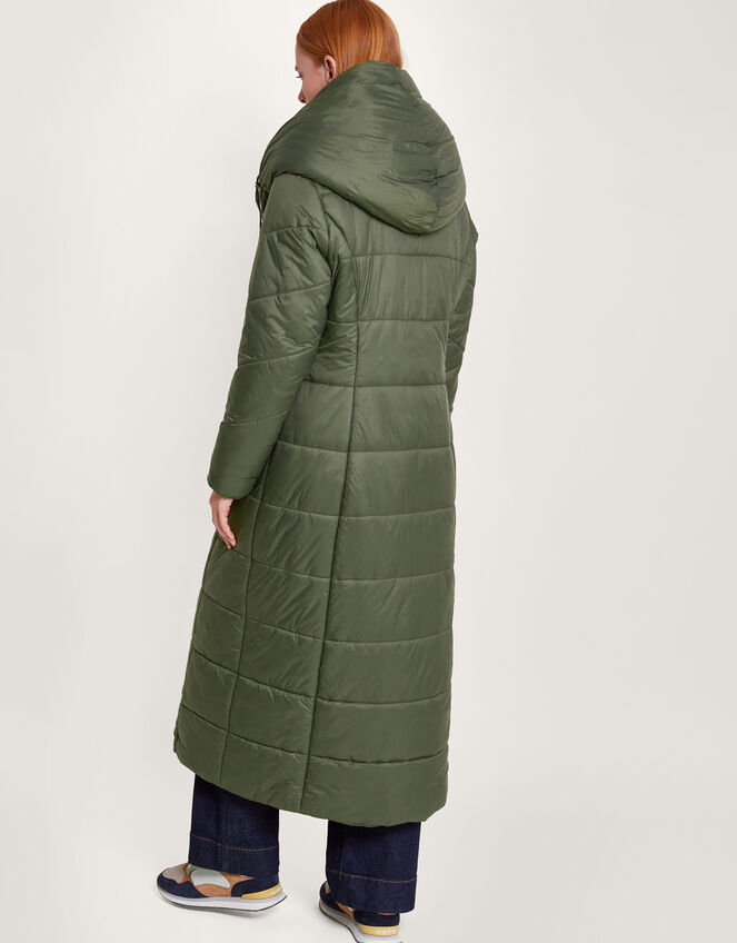 Lorena Belted Puffer Maxi Coat, Green (GREEN), large