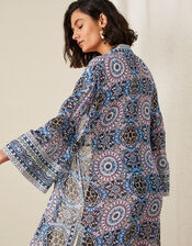 Leighton Geo Print Kimono, Blue (BLUE), large