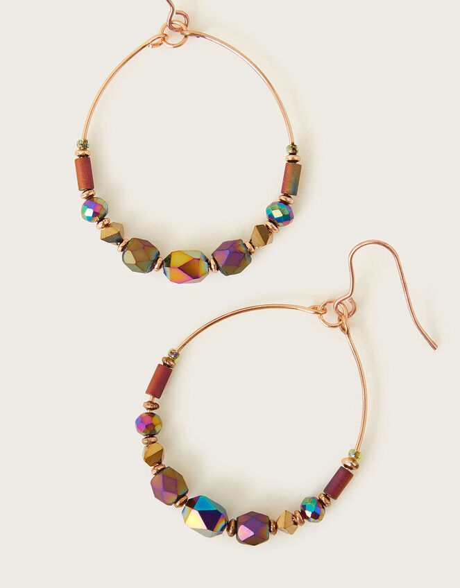 Beaded Hoop Earrings, , large