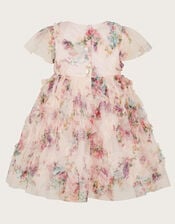 Baby Roma Ruffle Print Dress, Pink (PINK), large