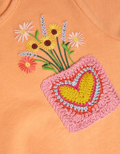 Crochet Pocket Top, Orange (ORANGE), large