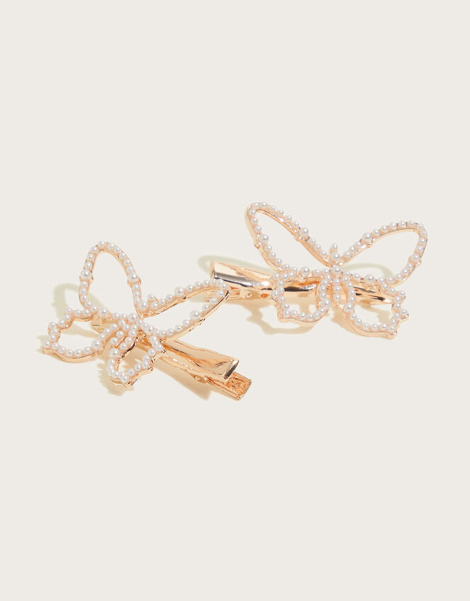 Pearly Butterfly Hair Clip Twinset, , large