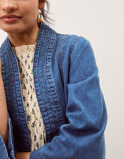 Lorna Kimono Denim Jacket, Blue (MID AUTHENTIC BLUE), large
