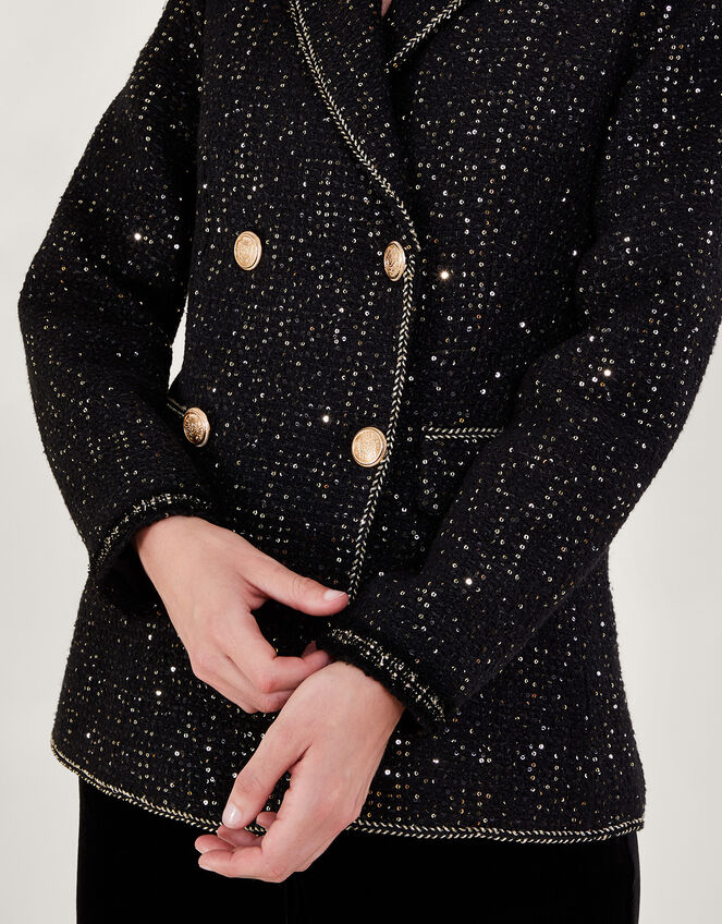 Poppy Tweed Jacket , Black (BLACK), large