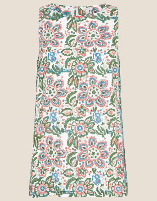 ARTISAN STUDIO Floral Print Tunic, Ivory (IVORY), large