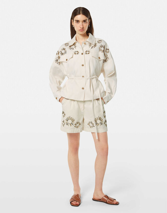 Scotch & Soda Embellished Belted Shacket, Ivory (IVORY), large