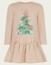 Baby Christmas Tree Bow Dress, Pink (PINK), large