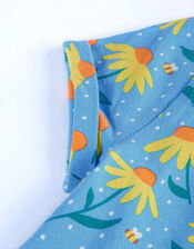 Frugi Floral Skater Dress, Blue (BLUE), large