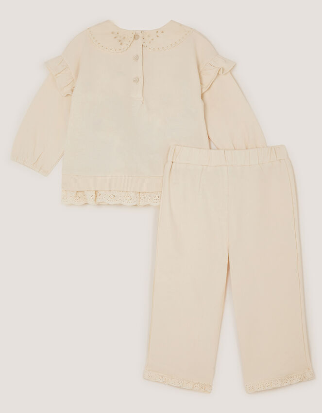Baby Floral Print Sweatshirt & Joggers Set, Cream (CREAM), large