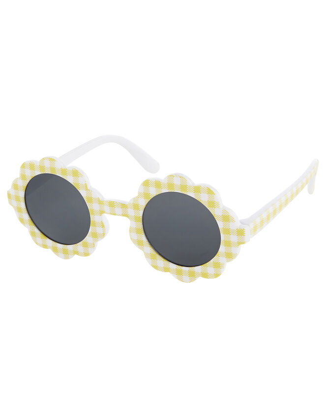 Baby Gingham Flower Sunglasses, , large