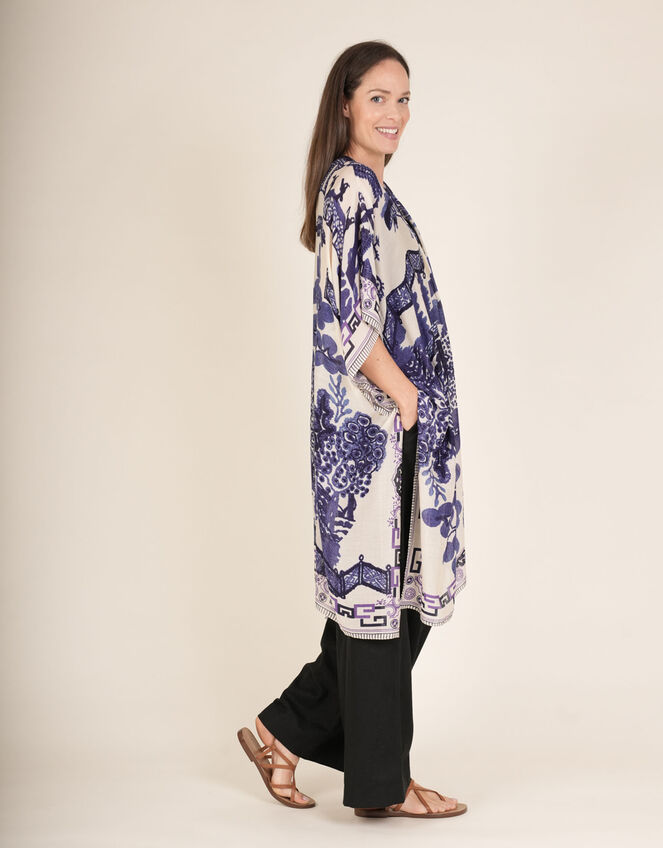 One Hundred Stars Giant Willow Print Kimono, Blue (BLUE), large