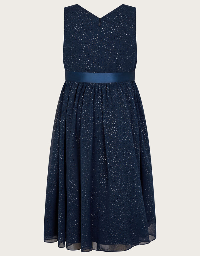 Glitter Wrap Mariposa Dress, Blue (NAVY), large