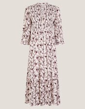 Jacqueline Floral Midi Dress, Ivory (IVORY), large