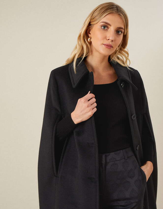 Caroline Sleeveless Coat, Black (BLACK), large