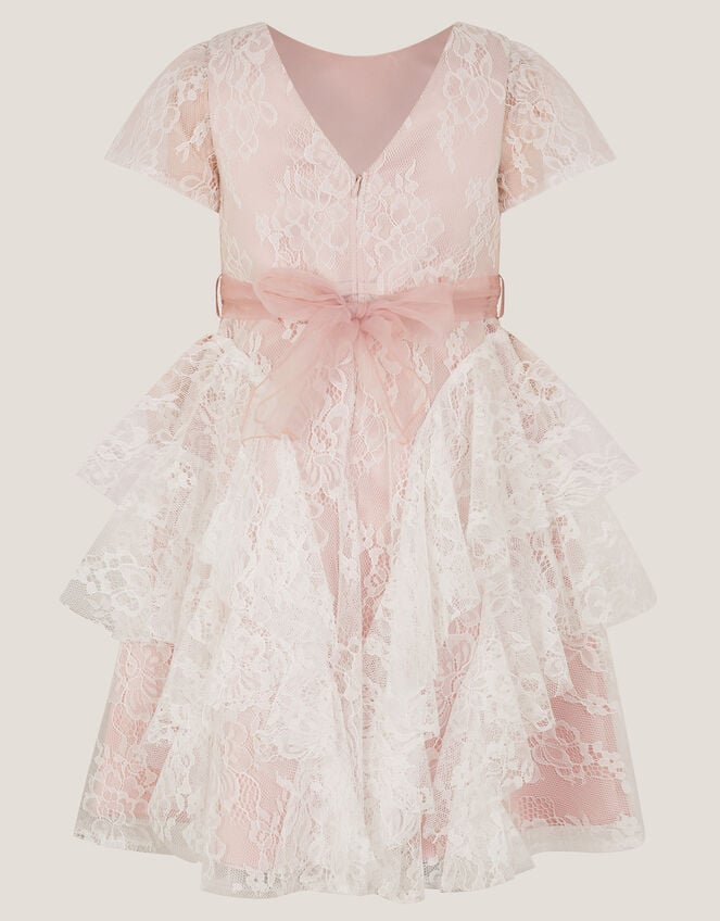 Joanie Cancan Ruffle Lace Dress, Pink (DUSKY PINK), large