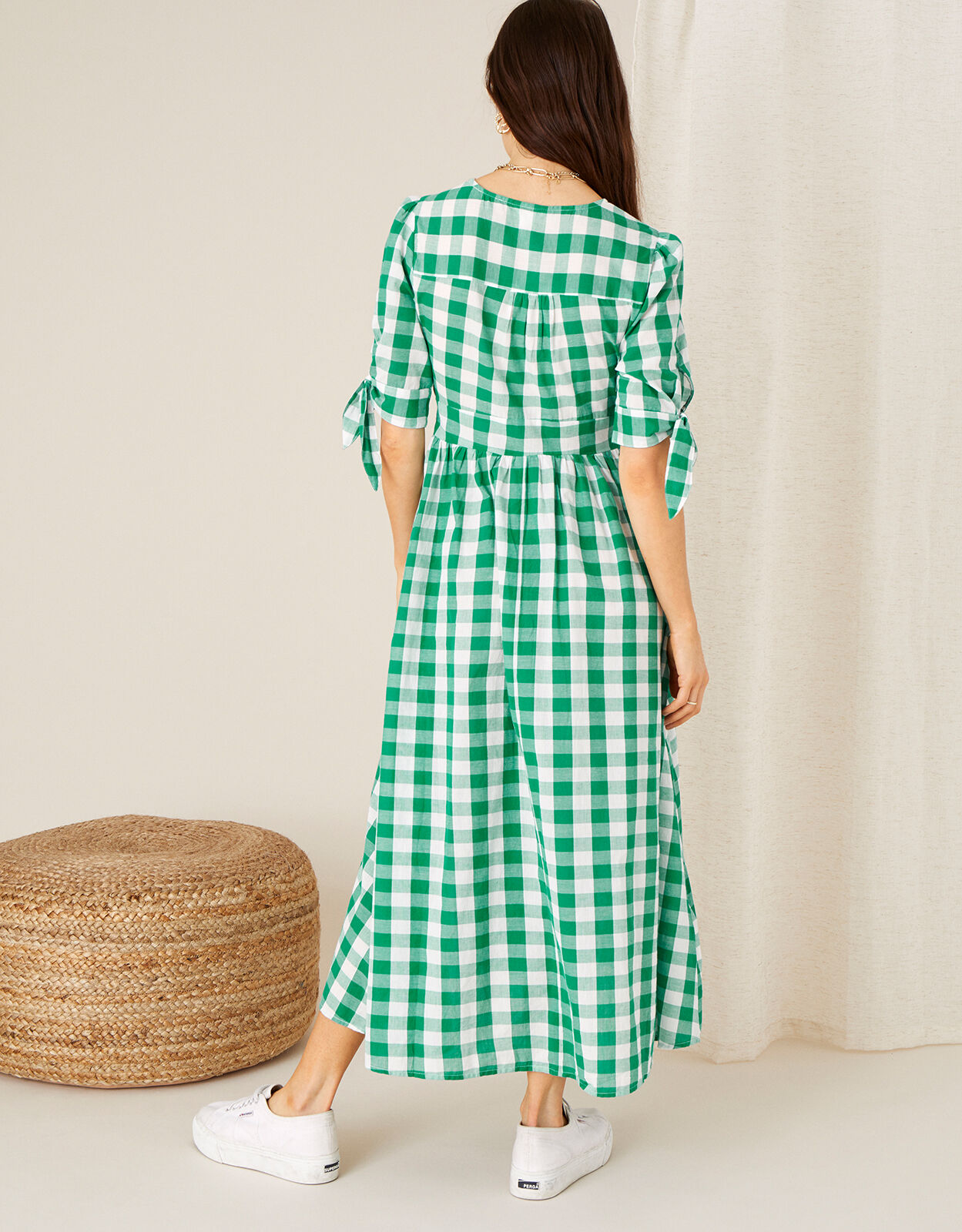 Womens green gingham dress clearance