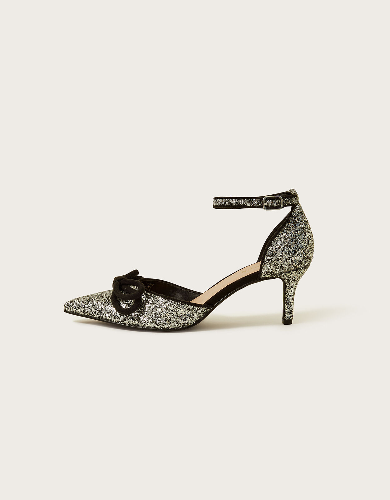 Silver sparkle kitten heel shoes shop