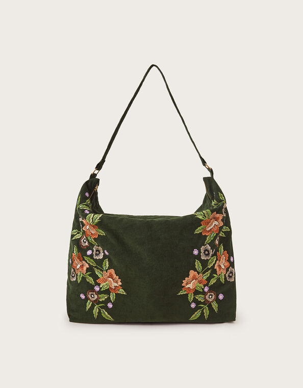 Cord Embroidered Shoulder Bag, , large
