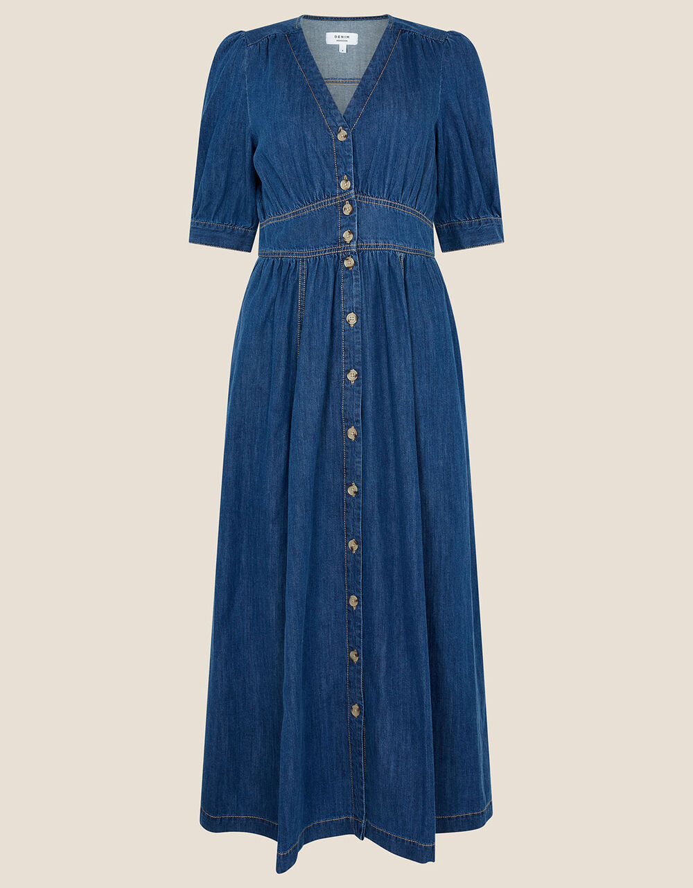 Women Dresses | Dolly Plain Denim Dress Blue - KI60424