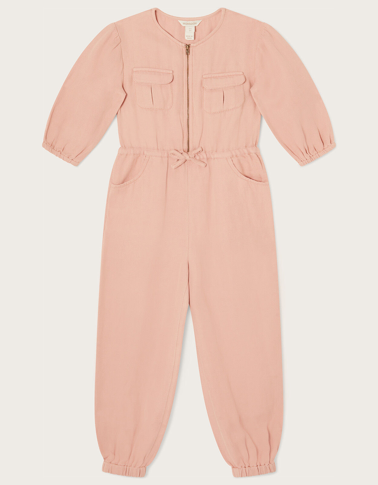 Pink denim jumpsuit cheap