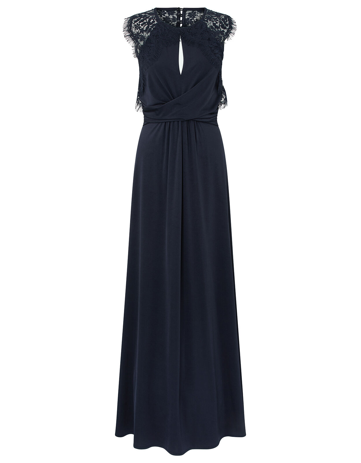 Yasmeen Lace Jersey Maxi Bridesmaid Dress Blue