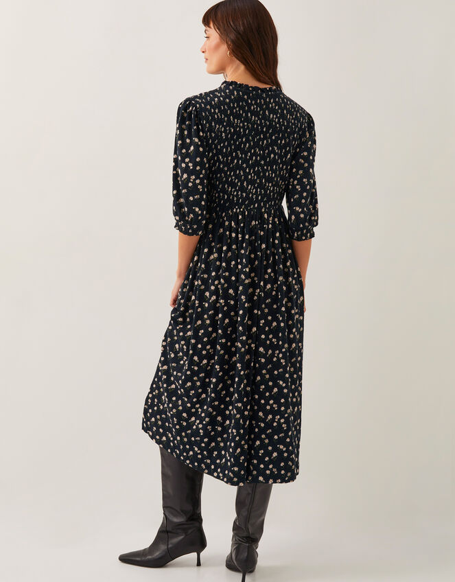 Orielle Print Jersey Midi Dress, Black (BLACK), large