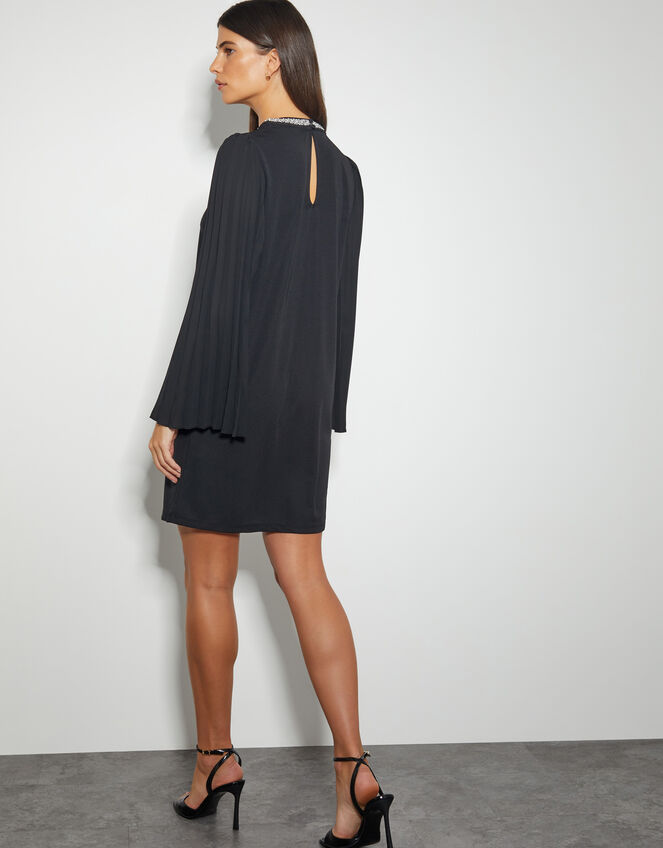 Jaye Jewel Collar Tunic Dress, Black (BLACK), large