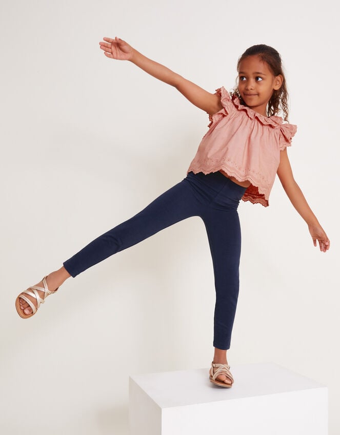 Broiderie Top and Leggings set, Orange (PEACH), large