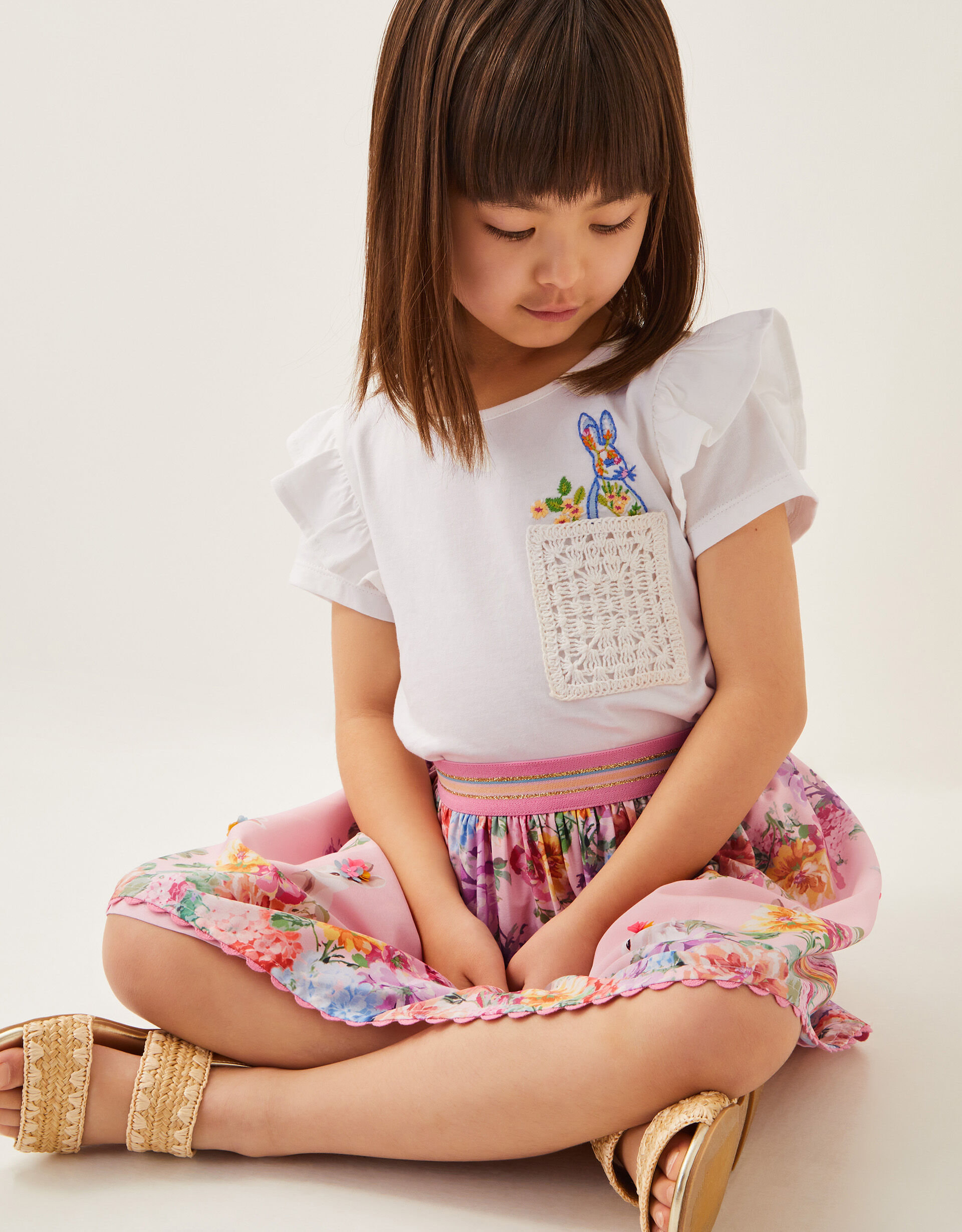 Bunny Pocket Cotton T-Shirt Ivory
