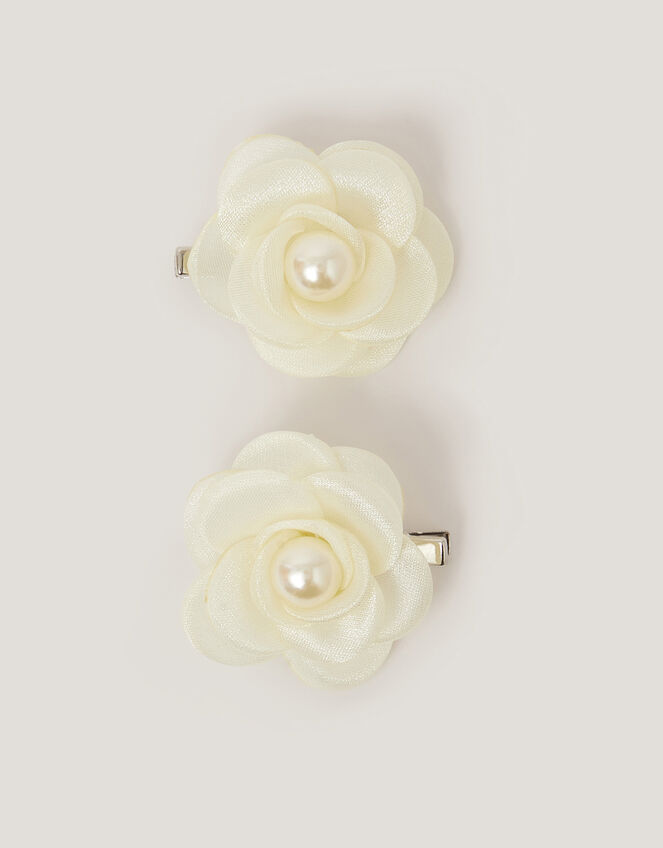 2-Pack Flower Girl Hair Clips, Ivory (IVORY), large
