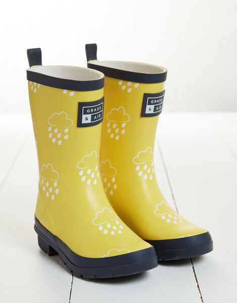 Grass & Air Junior Colour-Revealing Wellies Yellow, Yellow (YELLOW), large