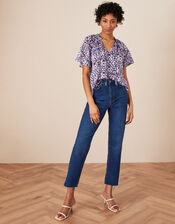 Alana Ikat Top with Recycled Polyester, Blue (BLUE), large